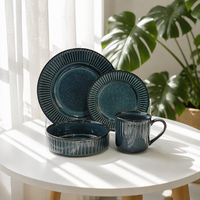 Mug en céramique rétro avec glaçure craquelée de style Yue, compatible lave-vaisselle et micro-ondes