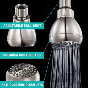 Pomme <span class=keywords><strong>de</strong></span> douche haute pression 3 pouces anti-fuite, pomme <span class=keywords><strong>de</strong></span> douche chromée fixe, rotule métallique réglable - Product Image 4