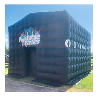 Nouvelle Grande Structure Gonflable Noire de 20 pieds pour Soirées, avec Éclairage LED Portable pour Boîte de Nuit