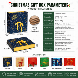 Wholesale Custom Logo Paper <b>Box</b> Eco‑Friendly <b>Christmas</b> Gift <b>Box</b> Rigid Magnetic Paper <b>Box</b> Holiday Festival <b>Present</b> Party Favor - Product Image 3