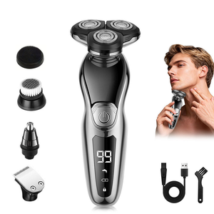 เครื่องโกนหนวดโรตารี่ 5-in-1 สำหรับผู้ชาย IPX5 กันน้ำ ชาร์จซ้ำได้ เครื่องเล็มหนวดเครา ชุดอุปกรณ์ดูแลขนแบบมัลติฟังก์ชั่น 1.5-in-1 มัลติฟังก์ชั่น - Product Image 1