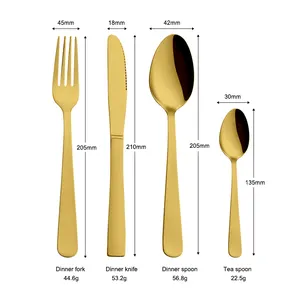 Low Price Custom Logo Gold Flatware Set Stainless Steel Cutlery Set With Box 24pcs Luxury Gift Gold Cutlery Set For Wedding