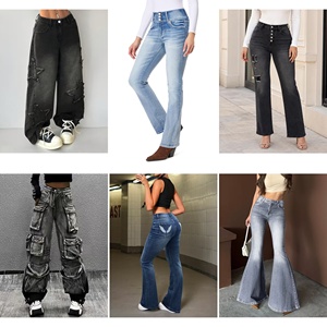 Assortiment de jeans en denim pour femmes, vente en gros, différentes coupes et finitions, pour les détaillants, commande en gros, mélange aléatoire - Product Image 6
