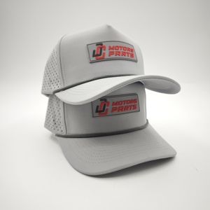 Standard 5 Panel Solid Waterproof Golf Cap Custom Silicone Logo Low MOQ OEM Laser Perforated 3D Rubber Patch Professional Outfit - Product Image 3