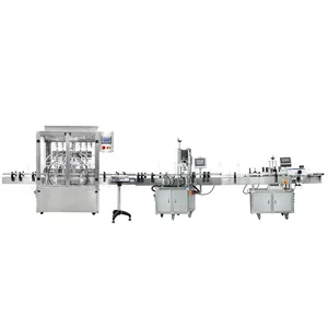 YL-L Can Filling Capping Labeling Machine Hand Sanitizer Liquid Soap Shampoo Oil Fertilizer Cosmetic Honey Production Line