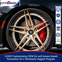 Jantes forgées en fibre de carbone personnalisées de haute qualité, 20-21 pouces, dorées, 5x115, à 5 branches, 2 pièces, pour Dodge Charger SRT Hellcat