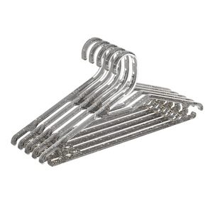 Transparent Acrylic <b>Clothes</b> Hanger With <b>Gold</b> Glitter Crystal Design For Dress And Coat Storage Organizing Wardrobe Space - Product Image 5