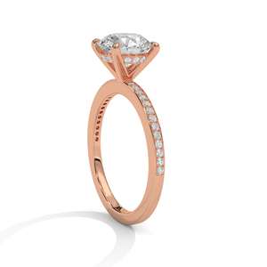 Bijoux classiques élégants personnalisés pour femmes RAAMAA, or rose 10k 14k, diamants de laboratoire VS VVS taille brillant, pour mariage et soirée - Product Image 2