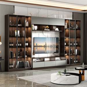 Meuble TV en bois au design moderne et luxueux avec LED pour salon, hôtel, appartement, montage mural flottant - Product Image 5