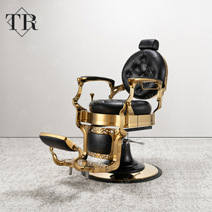 Profesional Sillas De Barbero Negro Y Oro Vintage Reclinable Corte De Pelo Peluquería Silla Sillas De <span class=keywords><strong>Barberia</strong></span> - Product Image 1