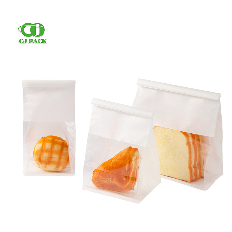 Food Grade Kraft Paper Bag Flat Bottom Gusset with Iron Tie Sandwich Paper Bread Packaging Pouch Plastic Bag