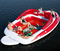 Personnalisé Énorme 6 Personne PVC Gonflable Île Flottante Portable Rivière Radeau Hermétique Eau Partie Bateau Gonflable Bay Breeze Bateau