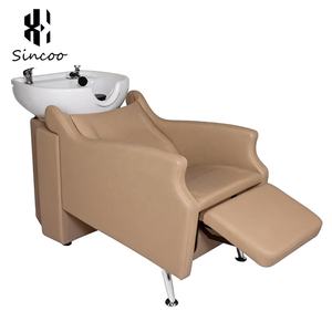 Ensemble de mobilier de salon de coiffure portable de style européen : fauteuil de barbier, miroirs, fauteuil de lavage, table de manucure et canapé d'attente - Product Image 2