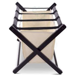 Portaequipajes plegable de bambú con correas de nailon negro - Product Image 6