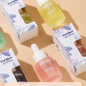 High Quality Frosted Cylinder Customized Essential Oil Serum Cosmetic 1oz Pink Glass <b>Dropper</b> <b>Bottle</b> 30ml with Paper Box - Product Image 2