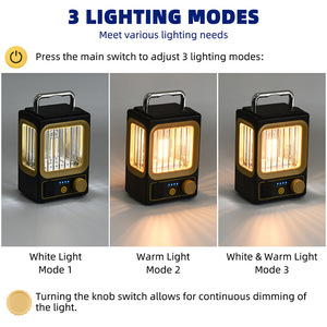 Camping <b>Lantern</b> <b>Solar</b> <b>Powered</b> ABS Material Warm White Light Rechargeable Outdoor Use - Product Image 5