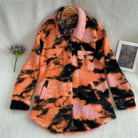Designer New Large Fashion Casual Wool Printed Button Long Sleeved Women Winter Coat