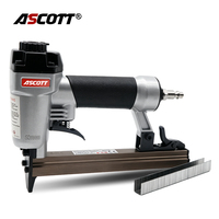 Agrafeuse pneumatique industrielle ASCOTT 8016, agrafeuse à air 21GA pour le fixation de meubles et de tissus d'ameublement, certifiée CE, grapadora aire