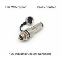 Connecteur circulaire industriel étanche IP67 12G avec contact en laiton pour armoire de commande PLC, affichage LED et éclairage de scène