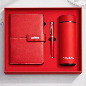 Custom Logo A5 PU Leather Notebook <b>Pen</b> & Vacuum Flask Gift Set, Luxury Corporate Business <b>Box</b> for Clients - Product Image 5