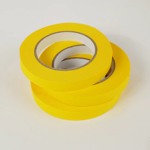 Haute température 100 ° C résistant sans résidu véhicule automobile finition <span class=keywords><strong>peinture</strong></span> en aérosol ruban de masquage papier adhésif <span class=keywords><strong>jaune</strong></span> - Product Image 4