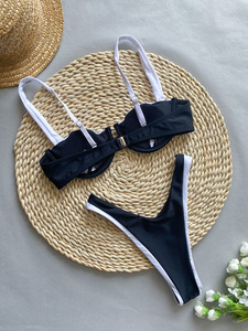 2024 nouveau bikini taille haute sexy deux pièces femmes maillot de bain séchage rapide maillots de bain Bikinis ensemble T pour femmes maillots de bain blanc et noir - Product Image 5