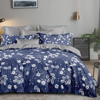 Ensemble de literie pour la maison, 4 pièces, textile de maison, motifs floraux imprimés, housse de couette, drap de lit