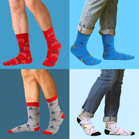 Vente en gros de chaussettes de fitness pour hommes de haute qualité Funky Novelty Funny Pure Cotton Casual tendance Jacquard Design Happy Cartoon