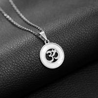 Mode ronde hindoue bouddhiste AUM OM acier inoxydable pendentif collier hindouisme Yoga inde Sport de plein air femmes Bijoux