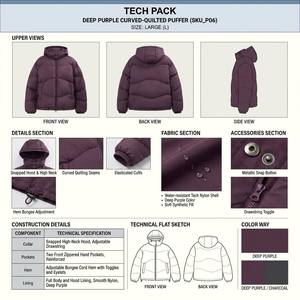 Veste matelassée incurvée à faible MOQ, logo personnalisé en stock, parka chaude isolée à capuche, manteau d'hiver OEM ODM en gros - Product Image 4