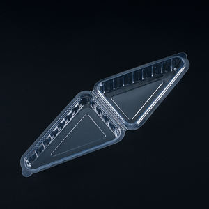 Recipiente desechable transparente para rebanadas de pastel, pequeños recipientes triangulares de plástico con tapa con bisagras - Product Image 3
