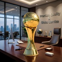 Coupe de champion de football personnalisée plaquée or, écologique, polie miroir UV, récompense de ligue de football pour tournoi sportif
