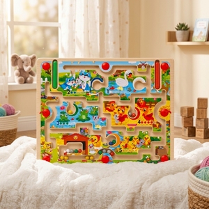 Nuevo Juguete Educativo Montessori, Laberinto Magnético, Clasificación <span class=keywords><strong>de</strong></span> Colores, Rompecabezas <span class=keywords><strong>de</strong></span> Conteo, Ayuda Didáctica del Alfabeto para la Educación Temprana - Product Image 2