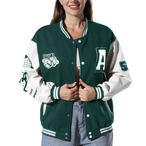 Customized Stand Collar Printed <b>Women</b> Varsity <b>Jacket</b> Logo Breathable Quick Dry Canvas <b>Lightweight</b> Winter Outdoor Full Sleeve - Product Image 1