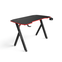 Bureau de jeu en métal Beisijie RGB avec design ergonomique, crochets pour casque et porte-gobelet, pieds en forme de Y - Table de jeu en promotion