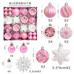 Glittering Home Decors Xmas <b>Decorations</b> Personalised <b>Christmas</b> Tree Pendants <b>Decoration</b> Plastic Hanging Balls 6CM Ornaments Set - Product Image 5