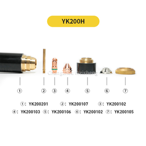 High Quality YK200H Plasma <strong>Electrode</strong> YK200102 Nozzzle YK200103 Shield YK200104 Retaining Cap YK200105 YK200106 for YK200 Torch - Product Image 2