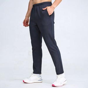 Pantalon de jogging pour homme en tissu jacquard léger et extensible, coupe droite, 3 couleurs unies, personnalisable - Product Image 1