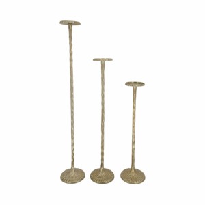Set di 3 portacandele alti a colonna, candelieri decorativi in metallo per soggiorno, ingresso, decorazioni per la casa - Product Image 1