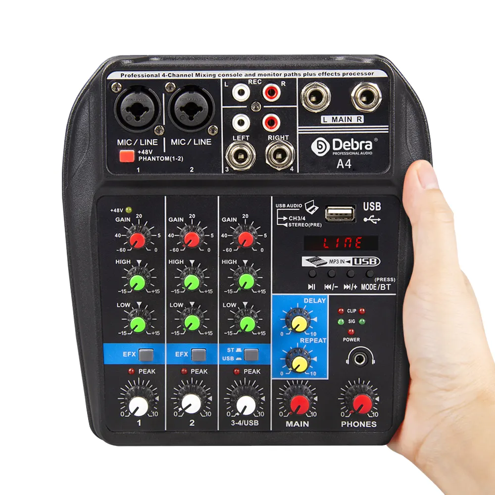 Sound Mixing Console Audio Mixer Phone Usb Sound Card Computer Sound Card Stock 3rd Gen 414 Usb Pc Debra Audio A4 4 Channel 419g