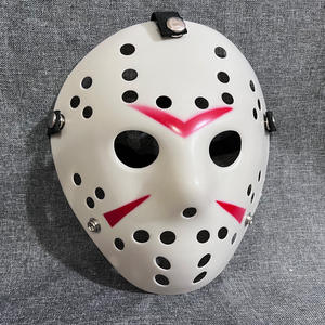 <span class=keywords><strong>Masque</strong></span> de mascarade d'<span class=keywords><strong>horreur</strong></span> d'Halloween respirant et écologique en plastique rouge et <span class=keywords><strong>blanc</strong></span> à motif de dessin animé Jason Voorhees pour les adolescents de 14 à 18 ans - Product Image 2