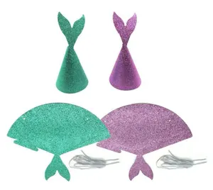 Set de Decoración de Fiesta de Cumpleaños con Temática de la <span class=keywords><strong>Sirenita</strong></span>, Globos de Látex con Cola de Sirena y Gorro para Fiesta Infantil - Product Image 6