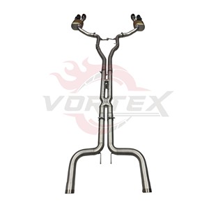 Échappement arrière à soupapes sablée par le jet de sable Vortex pour Maserati Quattroporte Trofeo M156 avec silencieux à bouclier thermique et embouts quadruples noirs U - Product Image 2