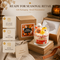 Vela Aromática Personalizada de Calabaza Fantasma de Halloween en Frasco de Vidrio con Etiqueta Privada OEM, Regalo Artesanal para Decoración del Hogar