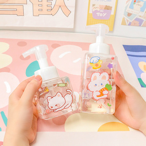 Dispensador de jabón con bomba de espuma, bonito y práctico, de 450 ml, para limpiador facial, jabón de manos y champú. - Product Image 1