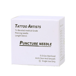 Aguja de Punción Yuanyun 20G 0.8mm X 50mm, Triple Biselada, Grado Médico, Esterilizada, de Un Solo Uso, para Artistas del Tatuaje - Product Image 3