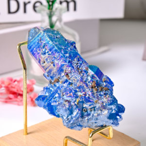 High Quality Aura Blue Crystal Cluster Iridescent Aura <b>Quartz</b> Raw Cluster Healing <b>Stone</b> for Home Decoration Bulk Supply Custom - Product Image 6