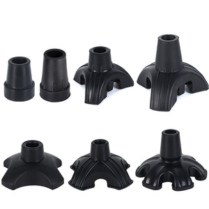 LightenCare Cane Foot <b>Pads</b> Black Rubber Non Slip Wear Resistant Replacement Tips For <b>Walking</b> Sticks - Product Image 1
