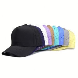 Sunscreen Waterproof Unisex Golf <b>Baseball</b> <b>Cap</b> 5-Panel Sporty Summer 100% Cotton Mesh Fabric Metal Buckle Laser Punched Wholesale - Product Image 5