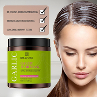 Masque capillaire concentré Dr.Grase à l'extrait naturel d'ail, hydratant, lissant, nourrissant et réparateur pour cheveux bouclés et secs